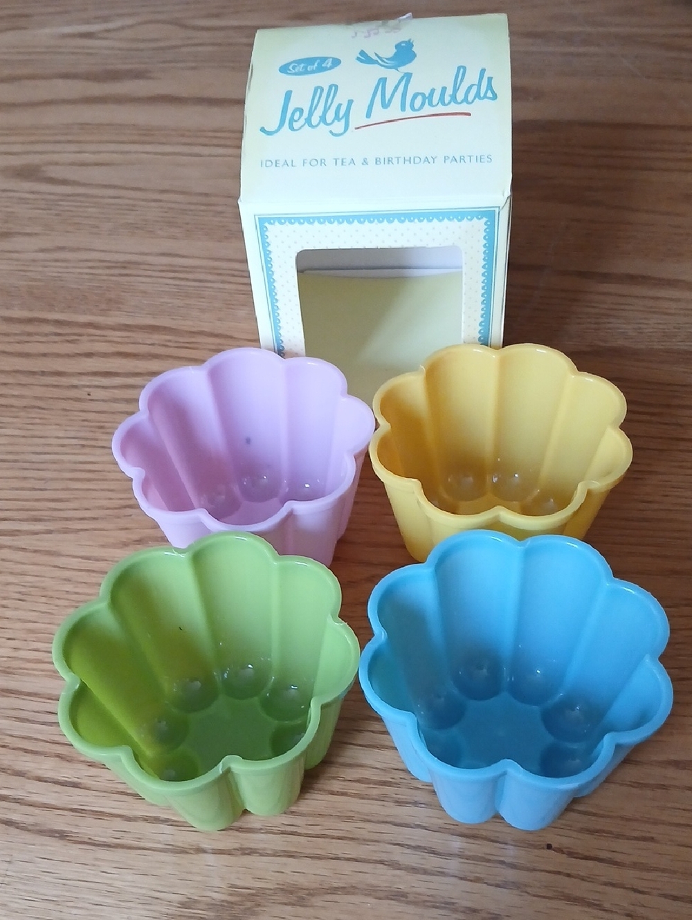 Jelly Moulds Set of 4 - Pastel Pink, Yellow, Green, Blue